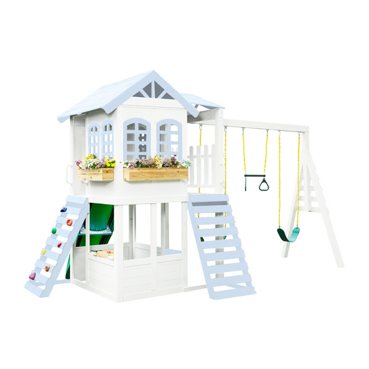 Reign Two Story Playhouse Custom Color - Natural CuteNest