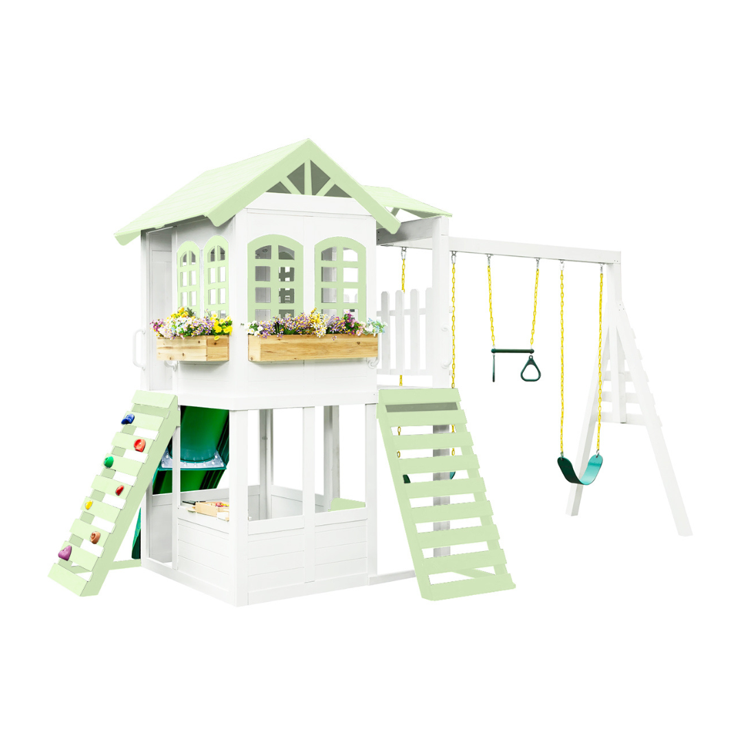 Reign Two Story Playhouse Custom Color - Natural CuteNest