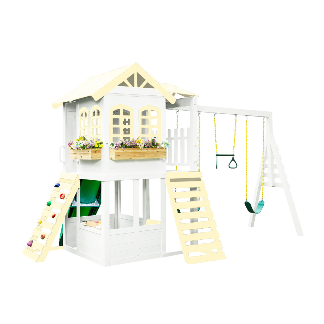 Reign Two Story Playhouse Custom Color - Natural CuteNest
