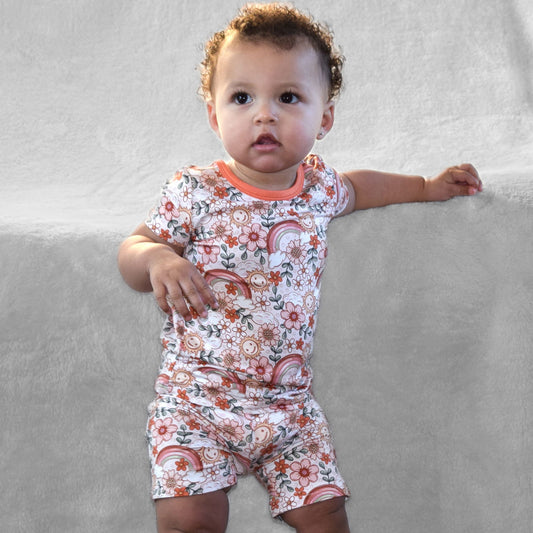 TWO PIECE SHORTIE SET- Happiness - Natural CuteNest