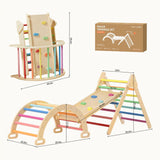 Tiny Land® 7-in-1 Rainbow Climbing Set - Natural CuteNest