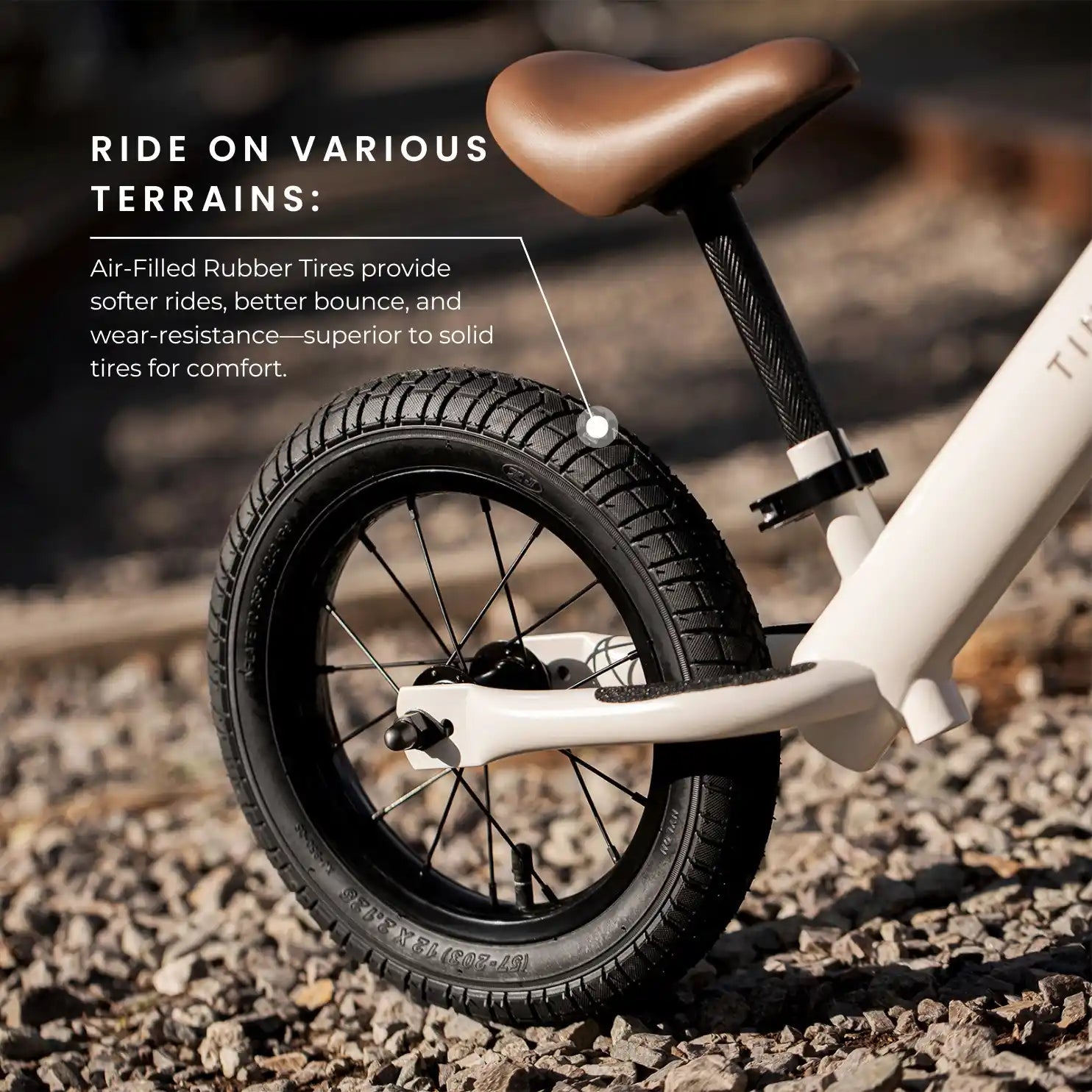 Tiny Land® Balance Bike - Milky White - Natural CuteNest