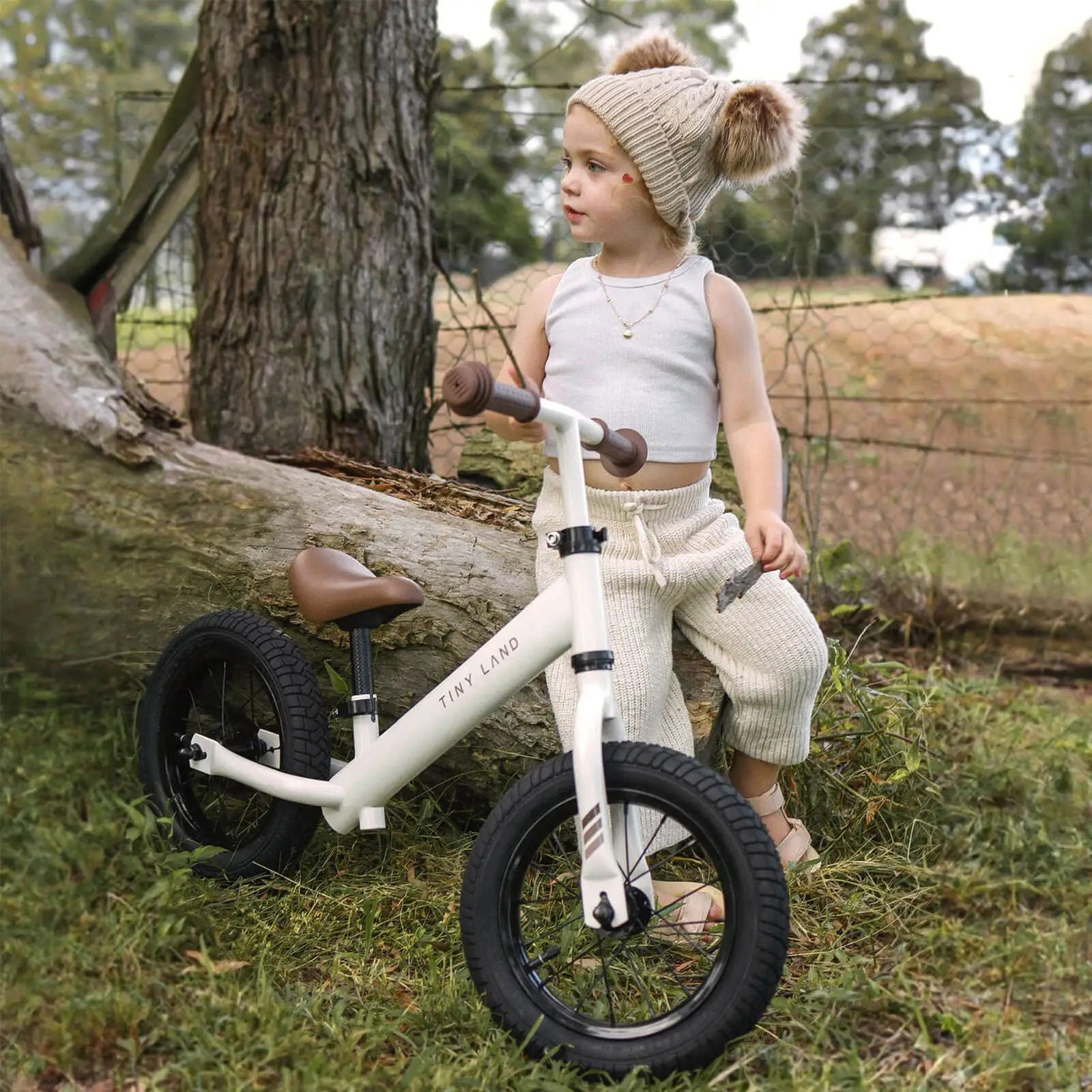 Tiny Land® Balance Bike - Milky White - Natural CuteNest