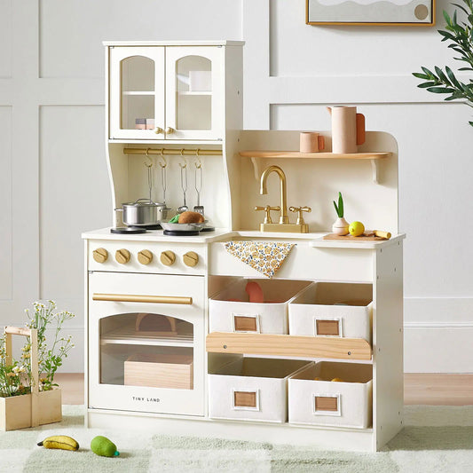 Tiny Land® Serenity Play Kitchen - Cream - Natural CuteNest