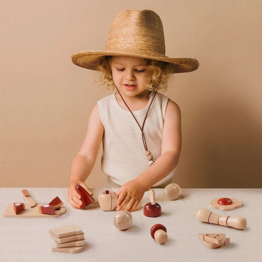Tiny Land® Wooden Cut and Play Food Toys - Natural CuteNest