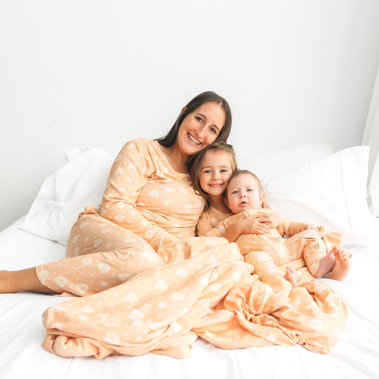 XL QUILTED BAMBOO BLANKET- Rainbow Ribbed - Natural CuteNest