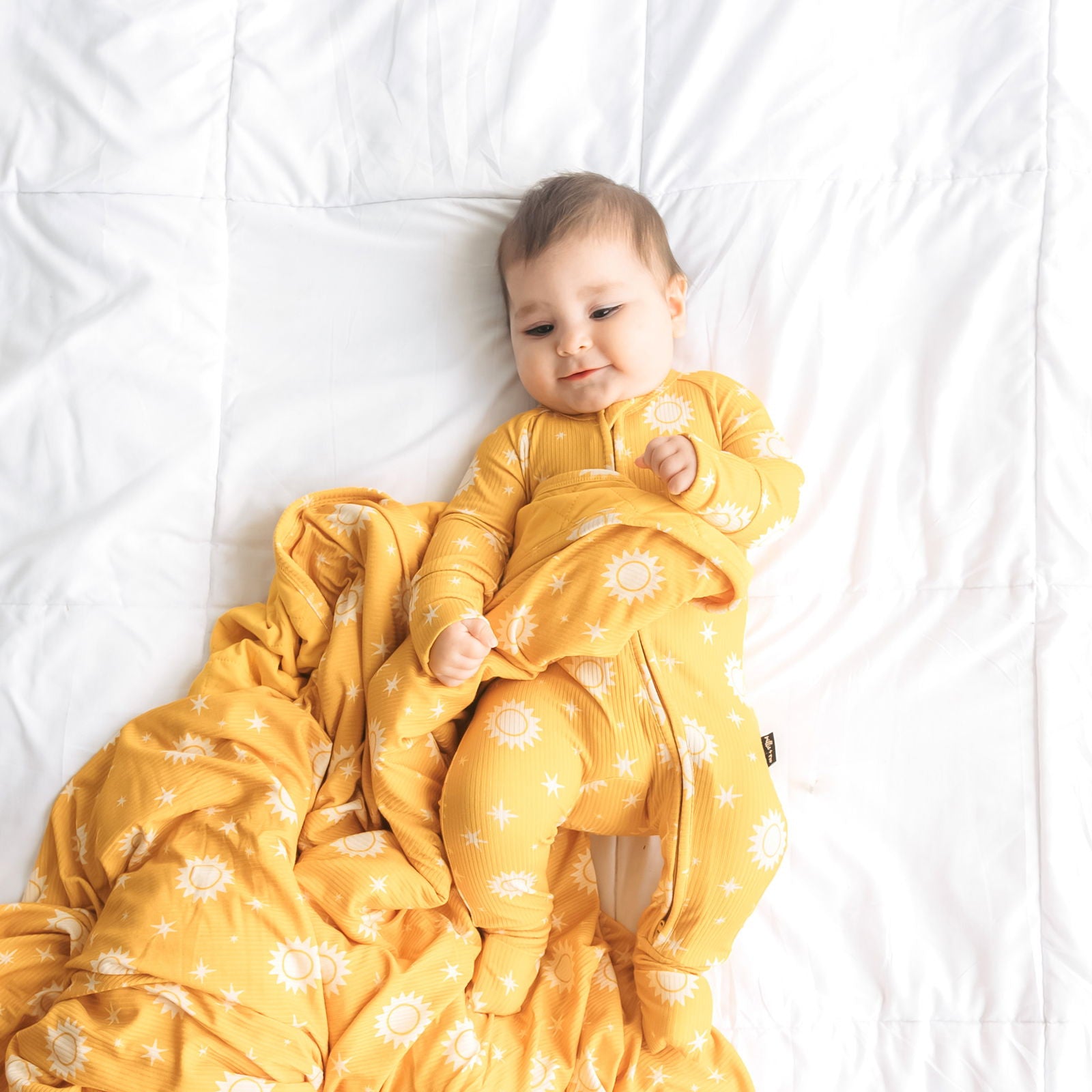 XL QUILTED BAMBOO BLANKET- Sunshine Ribbed - Natural CuteNest