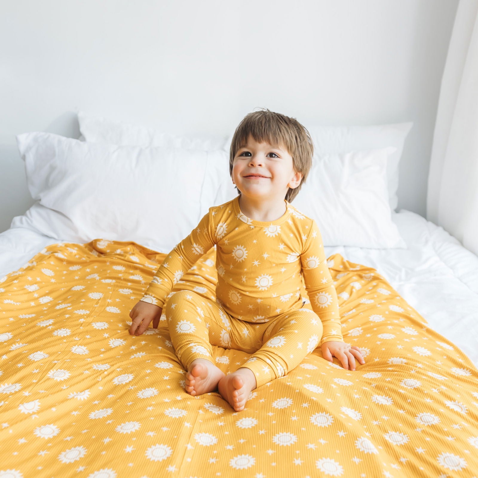 XL QUILTED BAMBOO BLANKET- Sunshine Ribbed - Natural CuteNest
