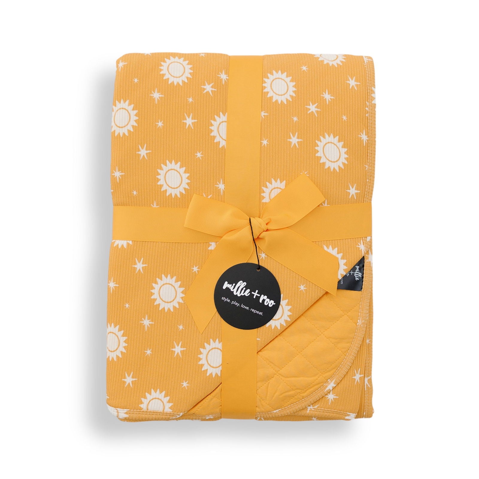 XL QUILTED BAMBOO BLANKET- Sunshine Ribbed - Natural CuteNest