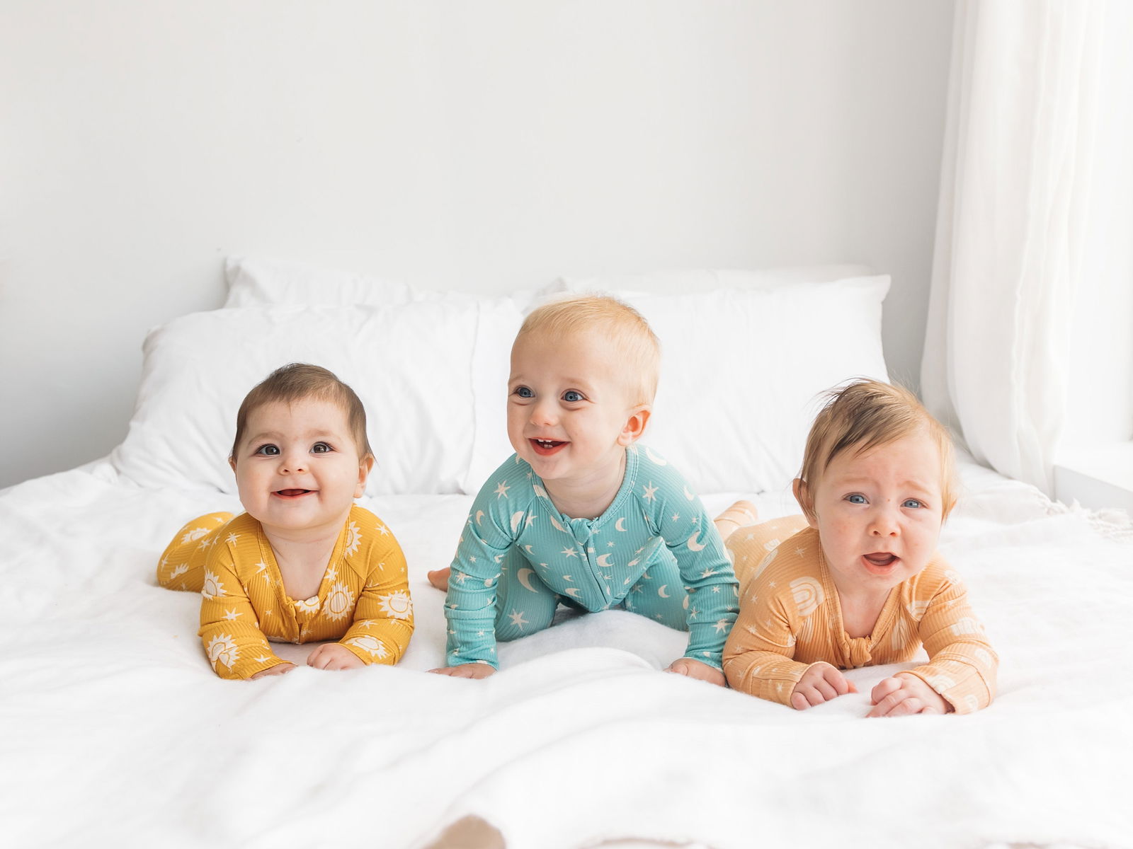 ZIP ROMPER - Moon + Stars Ribbed - Natural CuteNest