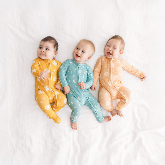 ZIP ROMPER - Rainbow Ribbed - Natural CuteNest