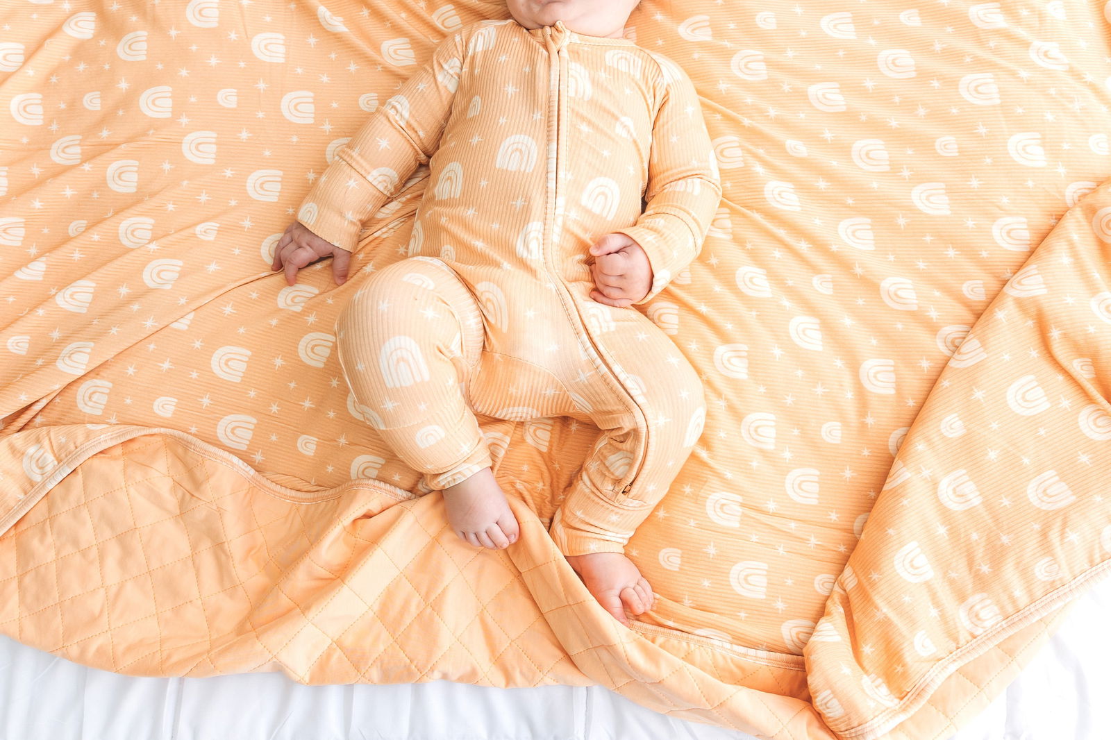 ZIP ROMPER - Rainbow Ribbed - Natural CuteNest
