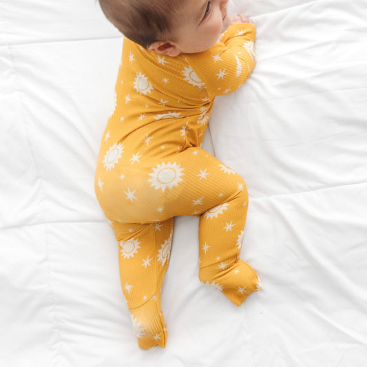 ZIP ROMPER - Sunshine Ribbed - Natural CuteNest