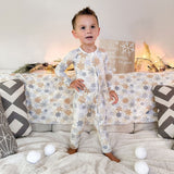 Zip Romper - Snowflakes - Natural CuteNest