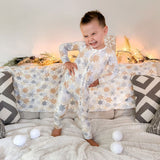 Zip Romper - Snowflakes - Natural CuteNest